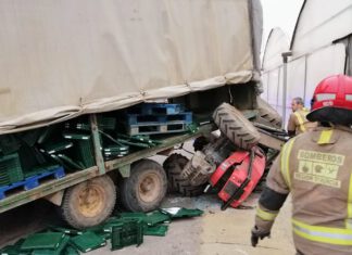 Herido tras volcar su tractor en San Javier